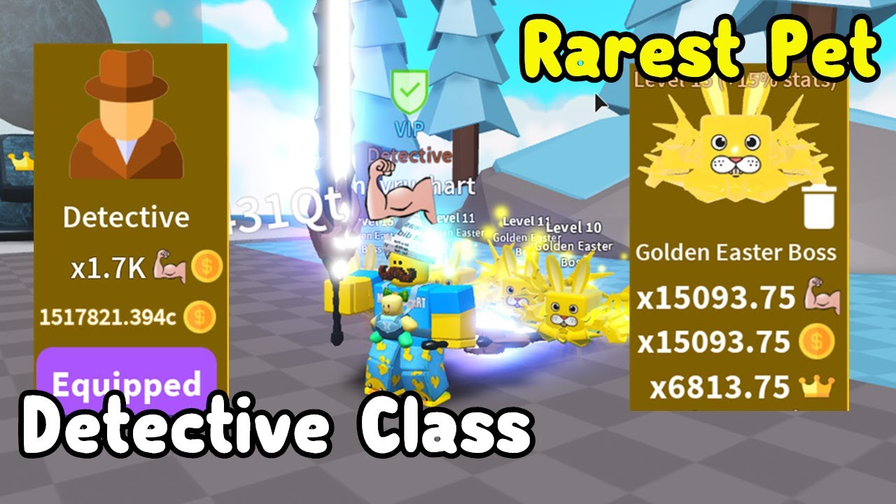 Got The Rarest Easter Boss Pets! Bought Detective Class! - Saber Simulator