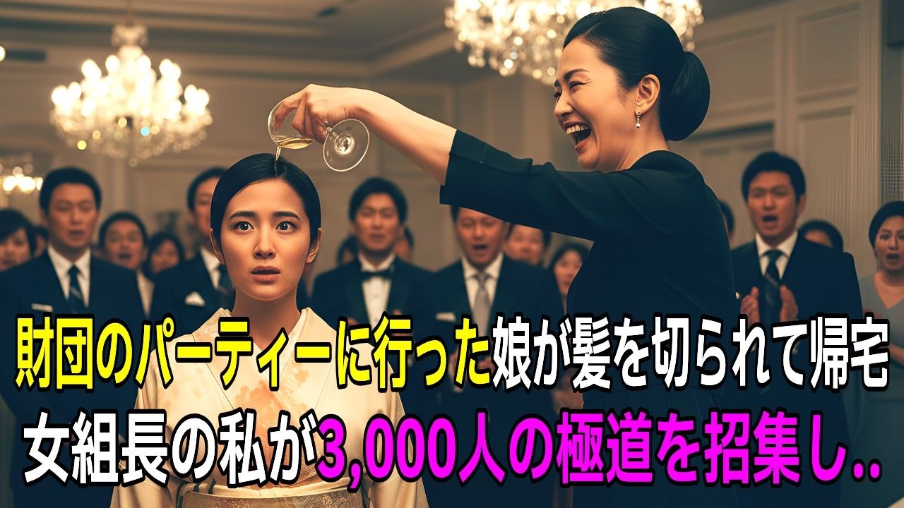 財団のパーティーに行った娘が髪を切られて帰宅。女組長の私が3,000人の極道を招集し、『行くよ、野郎ども』  【スカッとする話】【朗読】