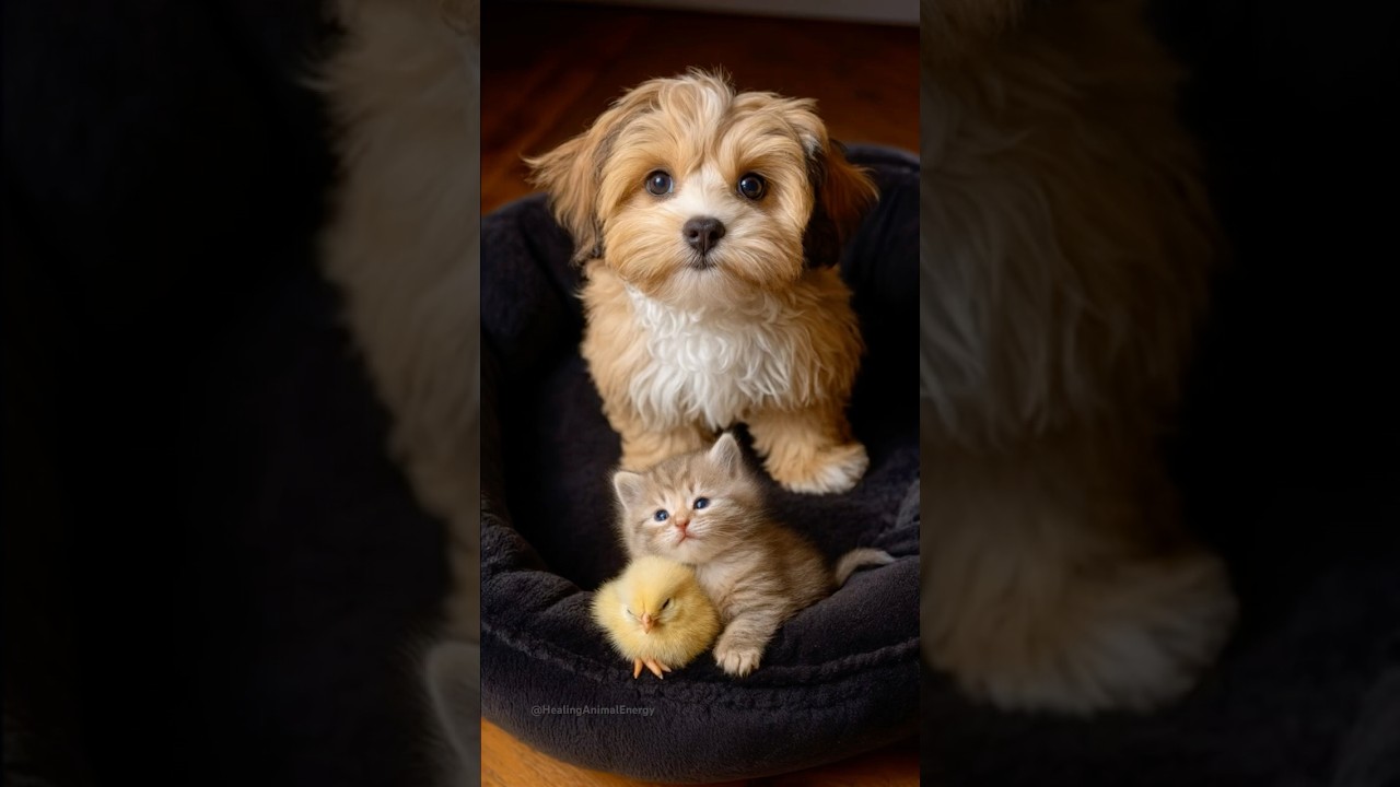 Puppy Protects His Kitten and Chick Friends 🐶🐱🐥❤️