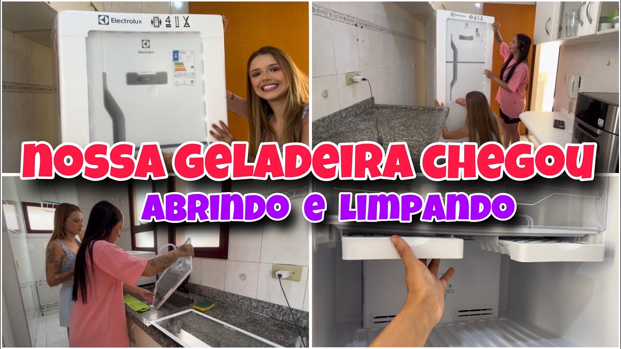Abrindo nossa GELADEIRA nova 😍😍 + Limpeza