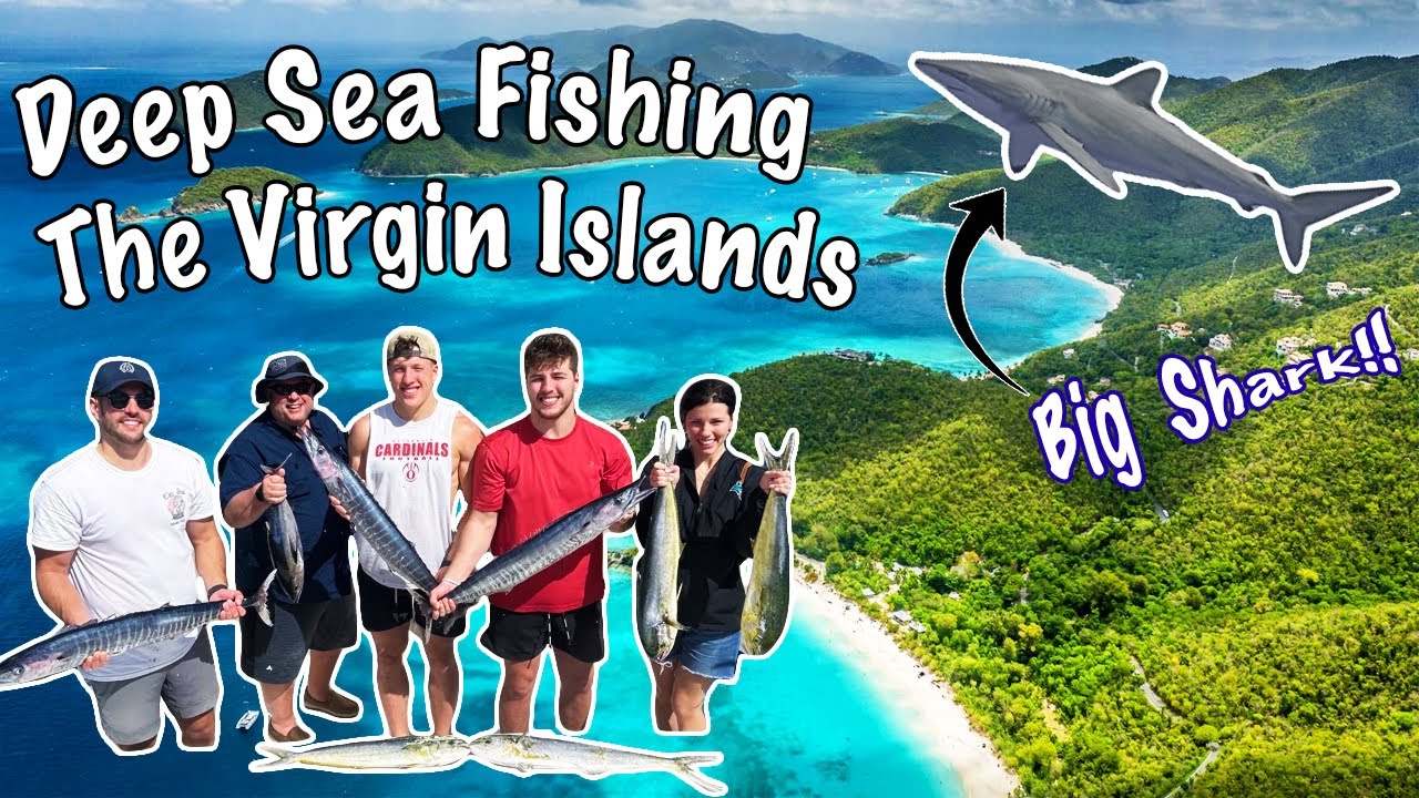 Deep Sea Fishing the Virgin Islands - Wahoo, Mahi, Tuna + GIANT SHARK surprise!