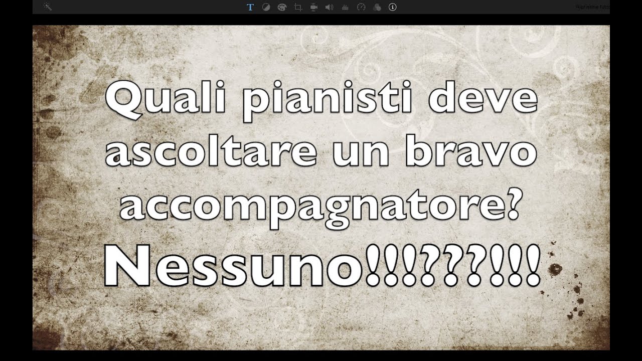 Quali pianisti deve ascoltare un bravo accompagnatore? Nessuno!!!