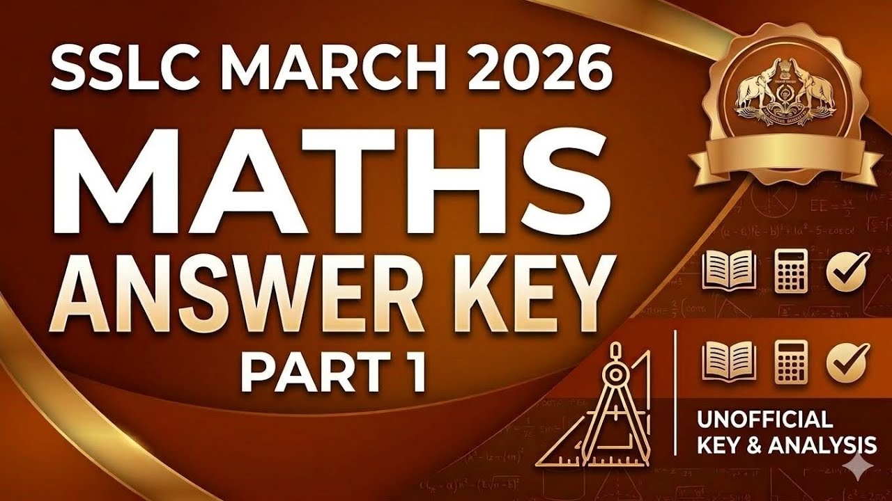 SSLC MATHS PUBLIC EXAM ANSWER KEY 2026