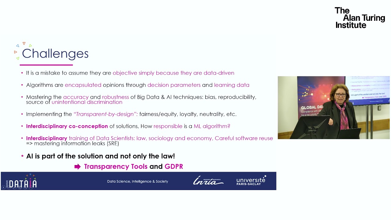 Transparency and Accountability of Algorithmic Systems vs. GDPR?: Dr Nozha Boujemaa, DATAIA