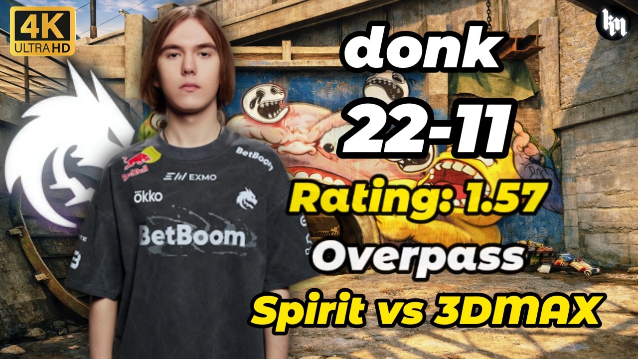 donk (22-11) Spirit vs 3DMAX (Overpass) ESL Pro League Season 23 Stage 2 #cs2 #Spirit #donk