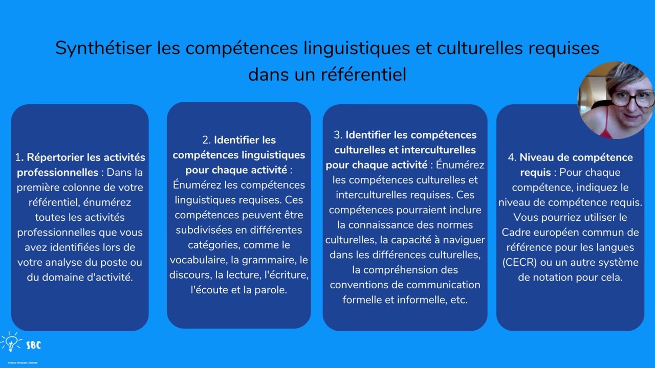 Concevoir le r&eacute;f&eacute;rentiel de comp&eacute;tences linguistiques et culturelles