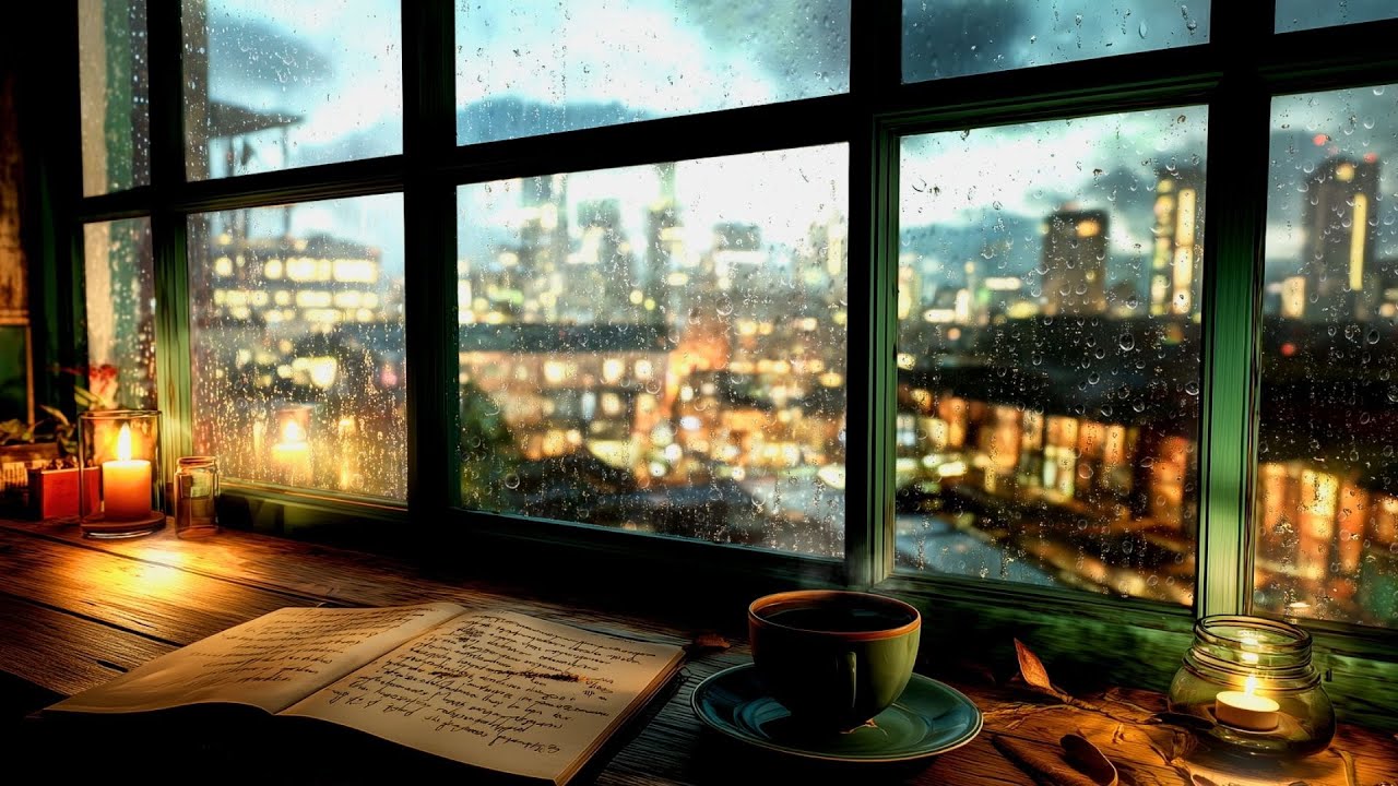 Deep Dark Night & Midnight Rain I 3 Hours Window Rain Sounds at My Desk, Sleep, Study, Rain ASMR