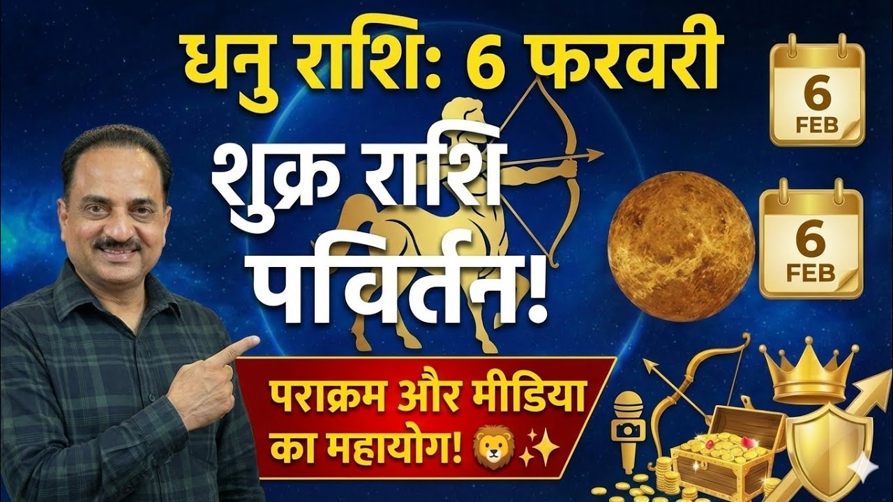धनु राशि: 6 फरवरी से आपकी आवाज़ गूंजेगी! | 3रे घर में शुक्र-राहु का पराक्रम योग 🦁🔥#dhanurashi