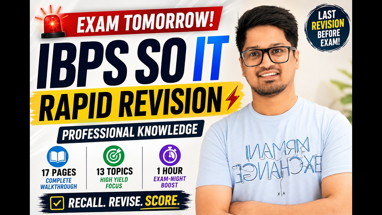 IBPS SO IT Prelims: LAST REVISION Before Exam! 🔥 | 1 Hour Complete Revision