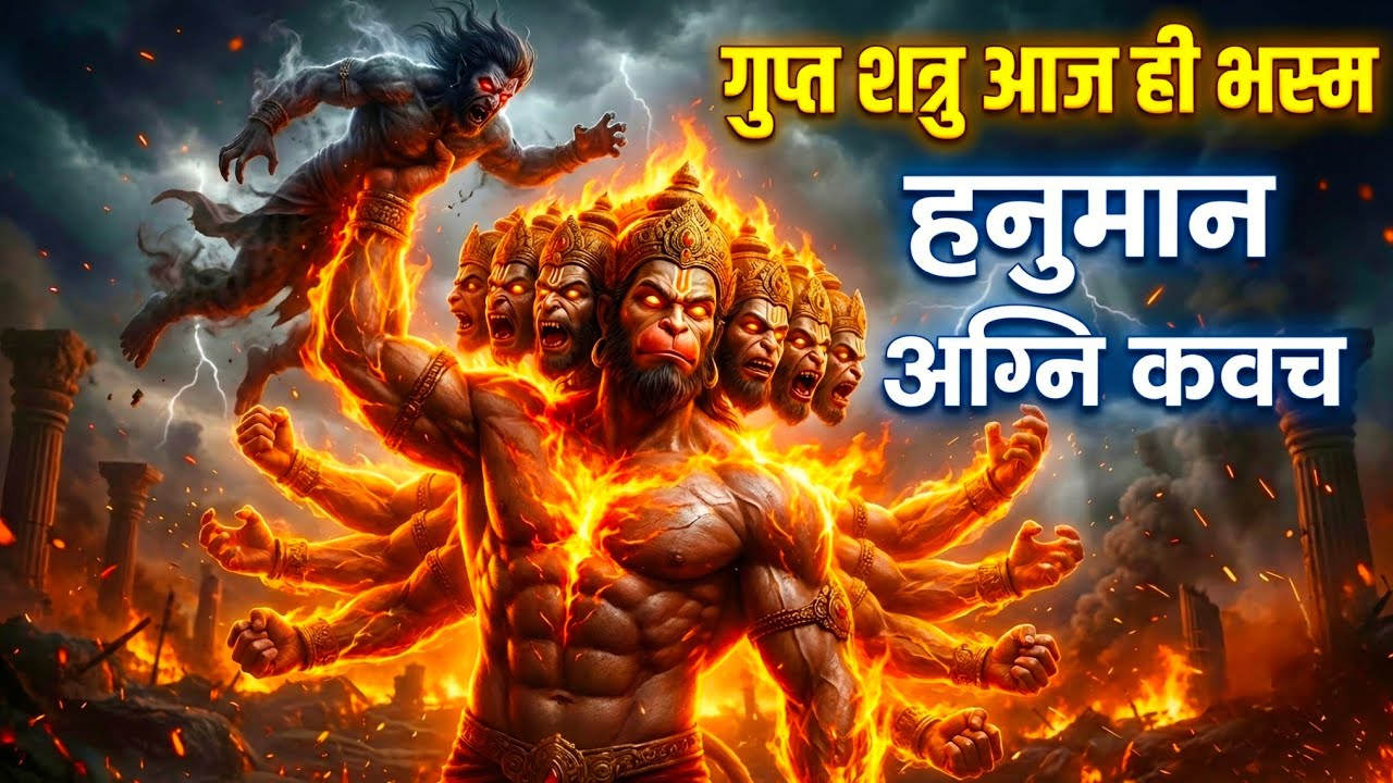 11 मुखी हनुमान अग्नि रक्षा कवच 🔥 गुप्त शत्रु आज समाप्त | शत्रु नाशक हनुमान मंत्र hanuman mantra 