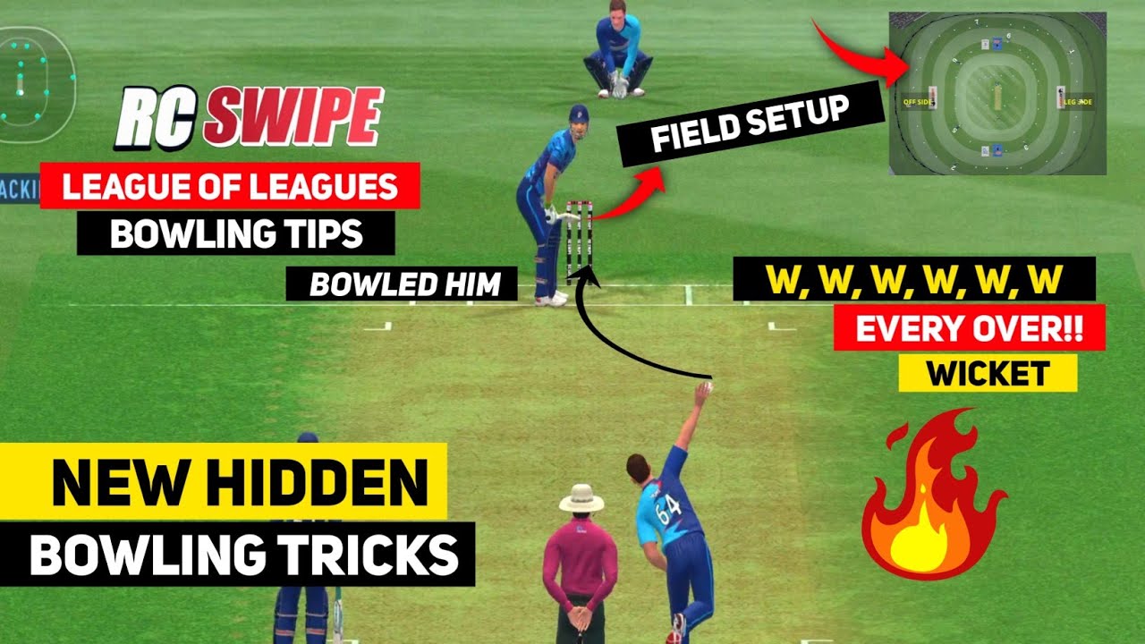 RC Swipe Bowling Tricks | League of Leagues Me Wicket Kaise Le? | Best RC Swipe Bowling Tips