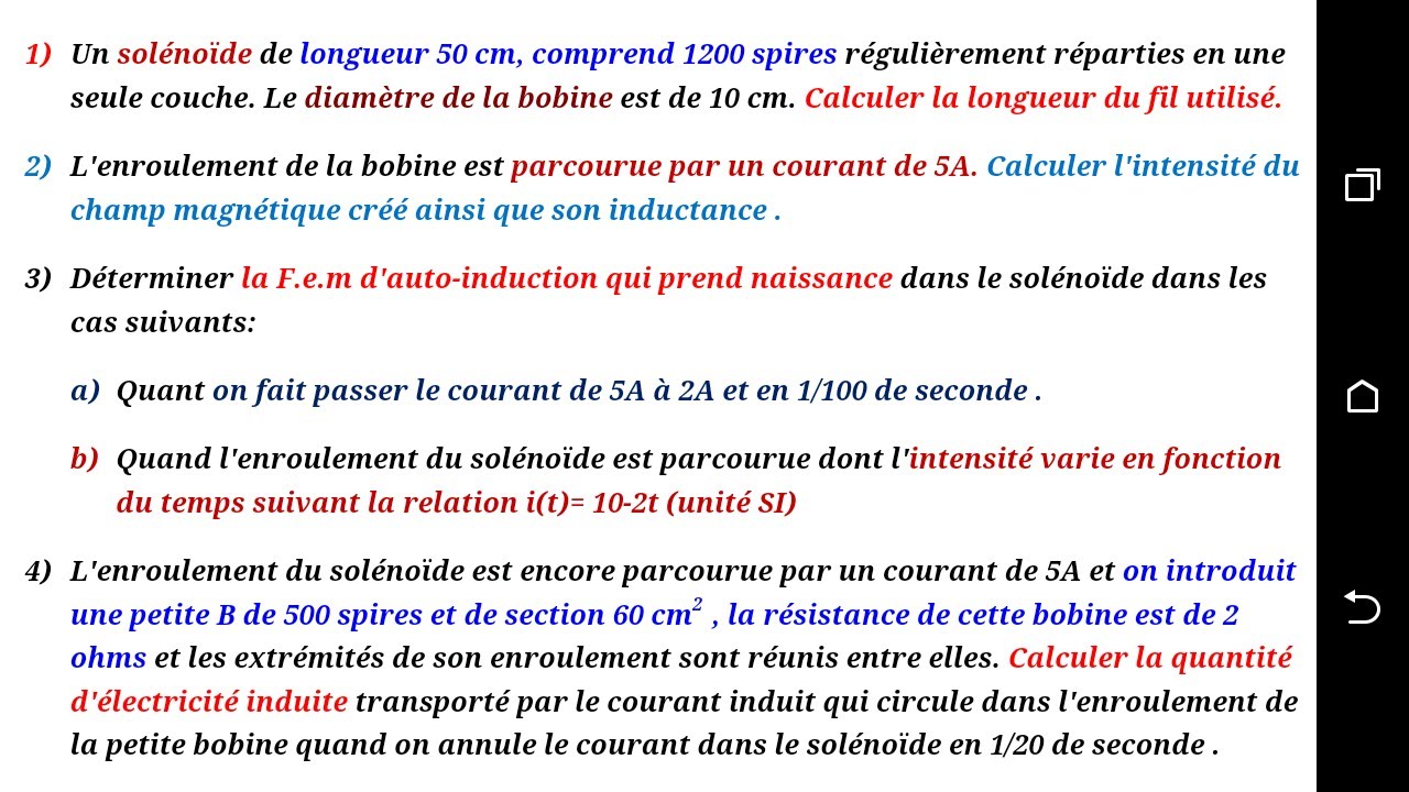 Magnétisme// correction problème