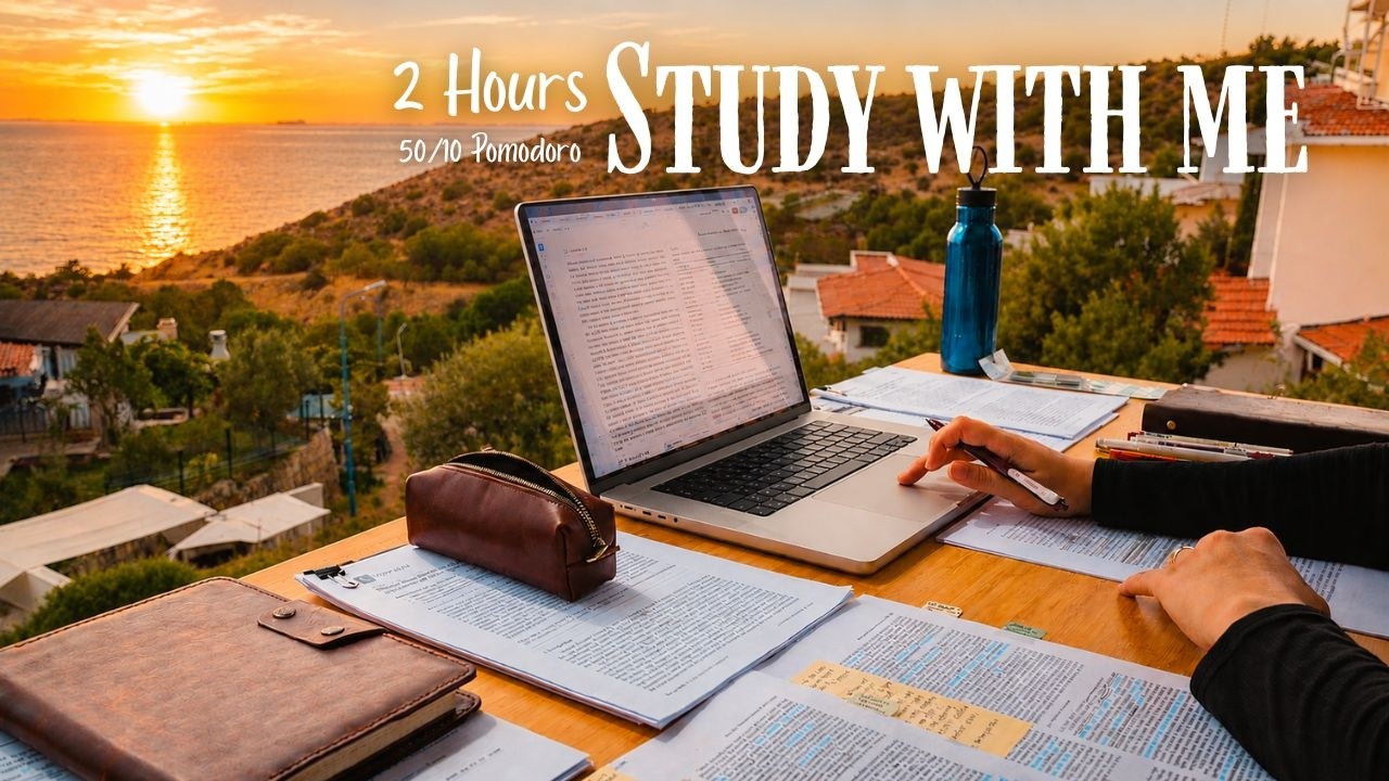 2-HOUR STUDY WITH ME at my new home! (Pomodoro 50/10) | Deep Focus, Nature Sounds, No Music