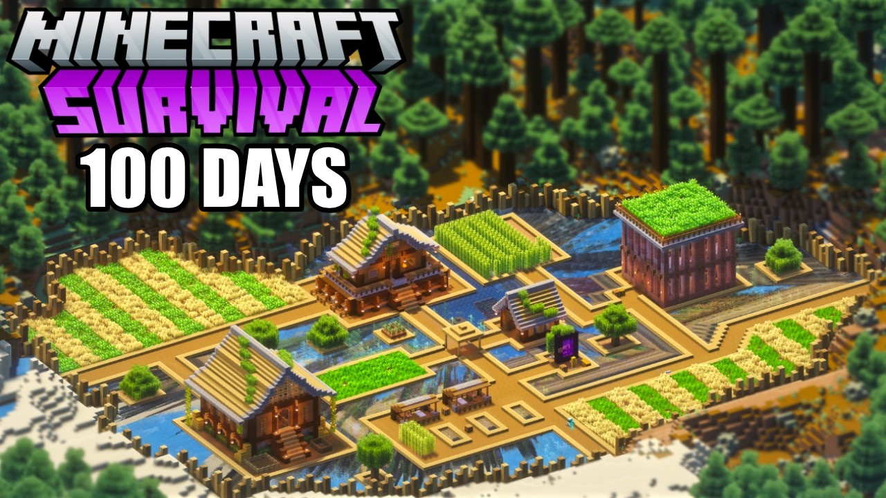 I Survived 100 DAYS in a LAKE in Minecraft Survival