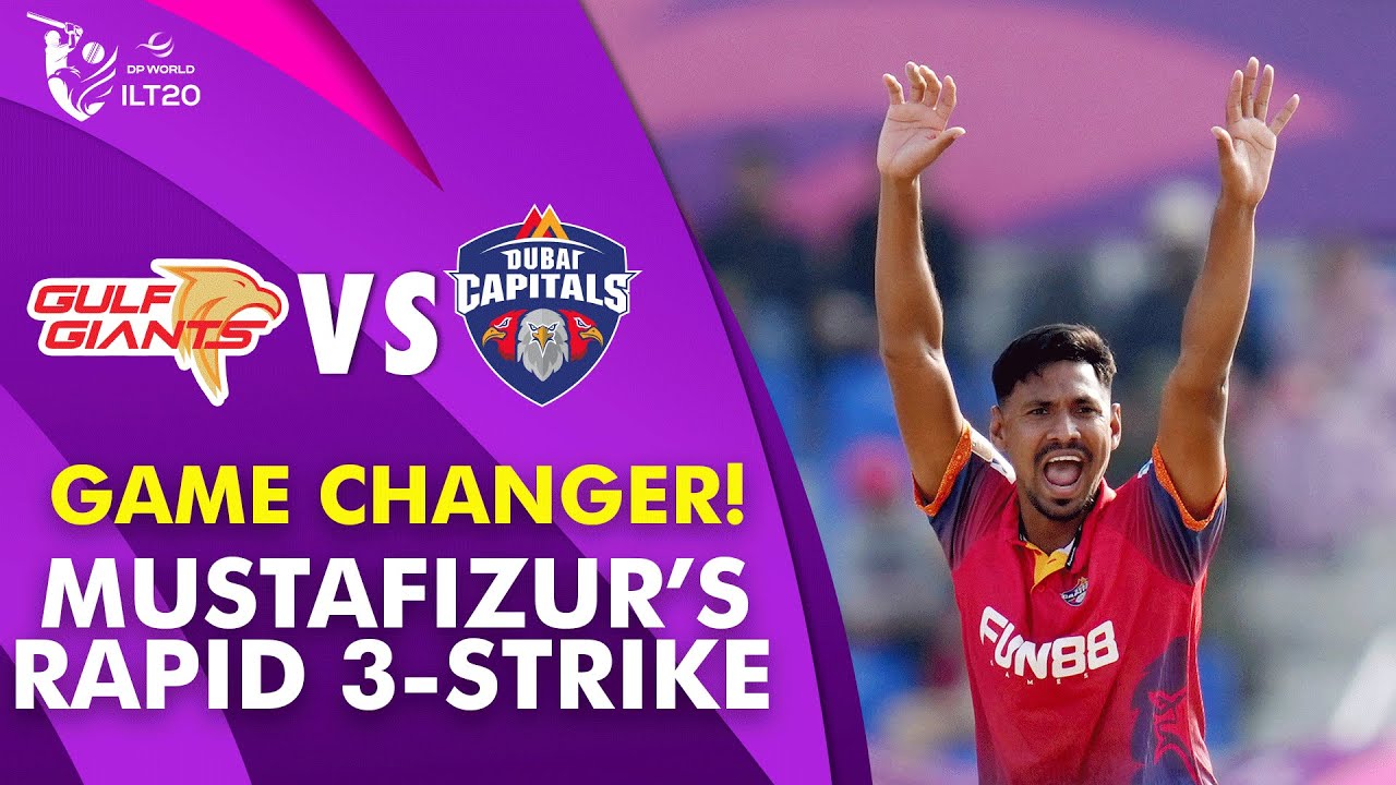 GAME CHANGER! Mustafizur&rsquo;S RAPID 3-STRIKE 🔥 | GG vs DC | Match 23 | DP World ILT20 | M3Y1J