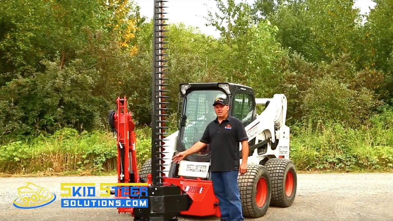 Skid Steer Boom Brush Cutter Attachment - Eterra Raptor Boom Arm & Sickle Bar Cutter