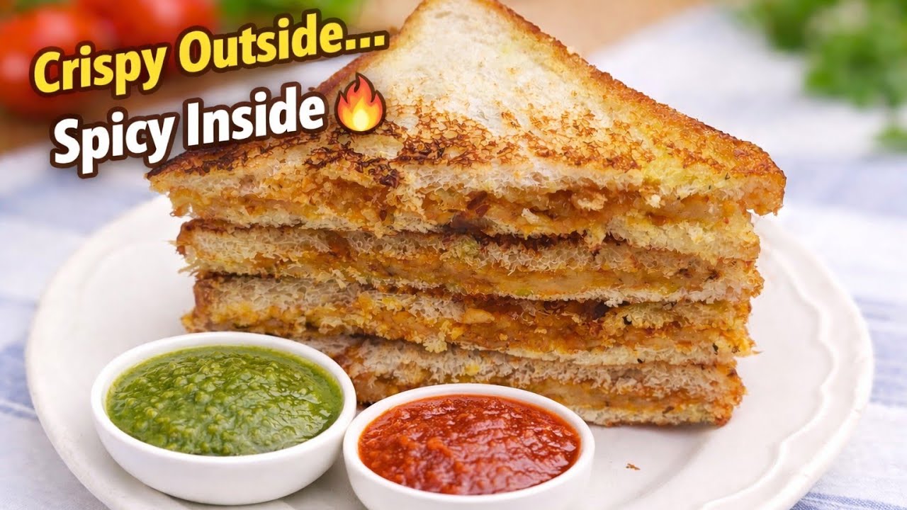 Street Style Aalu Sandwich Recipe | Crispy & Cheesy Potato Sandwich