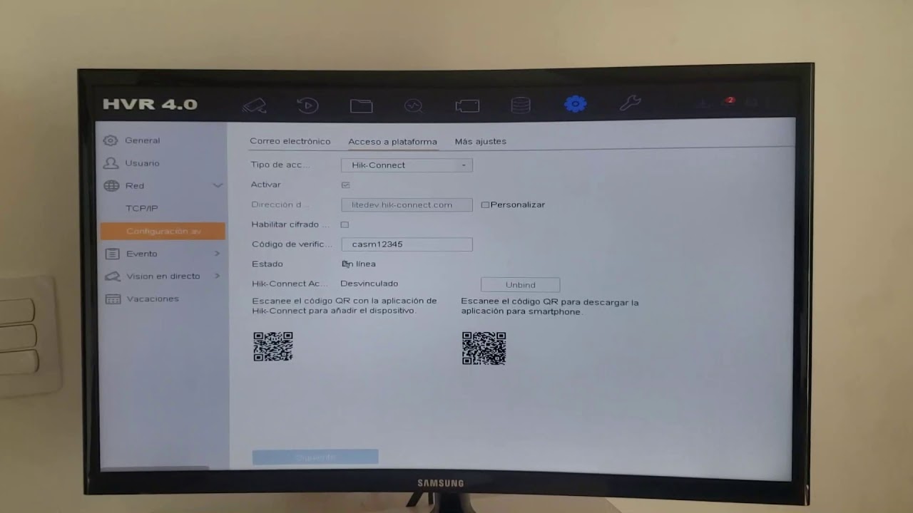Configuración Plataforma dvr Hikvision