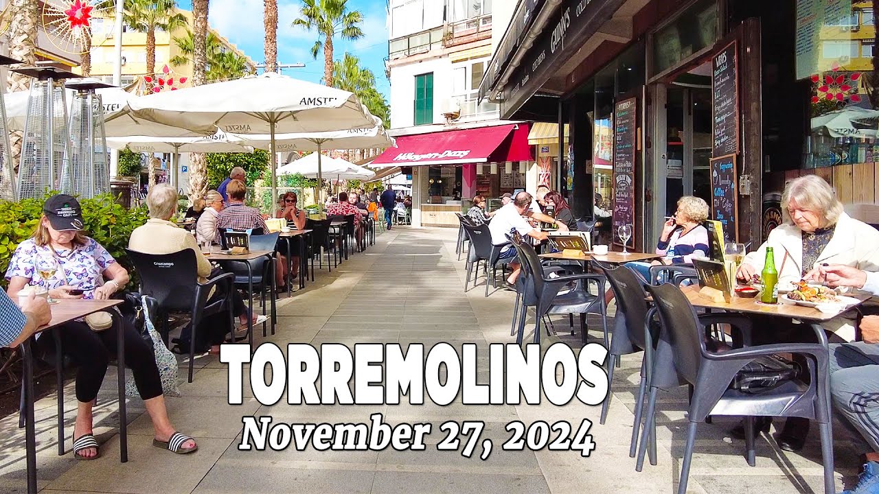 Torremolinos November 27, 2024 Town Walking Tour Malaga Costa del Sol Spain [4K]