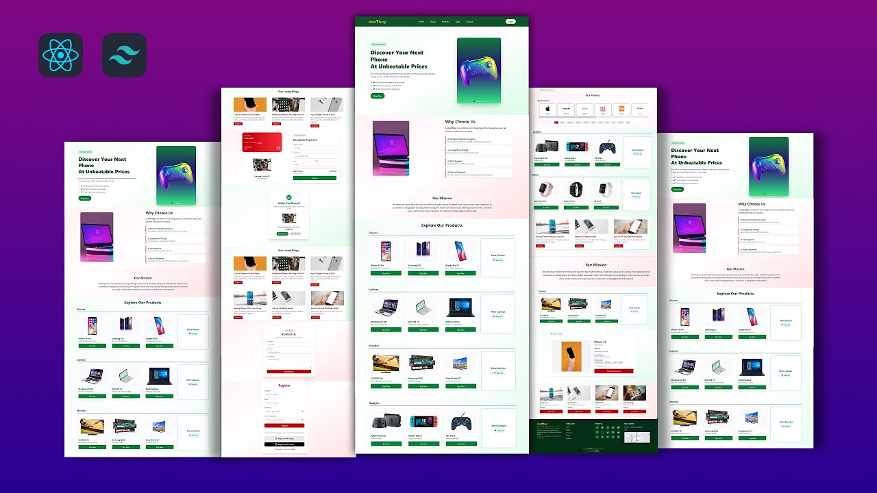 Complete E-Commerce Website Using React JS & Tailwind CSS