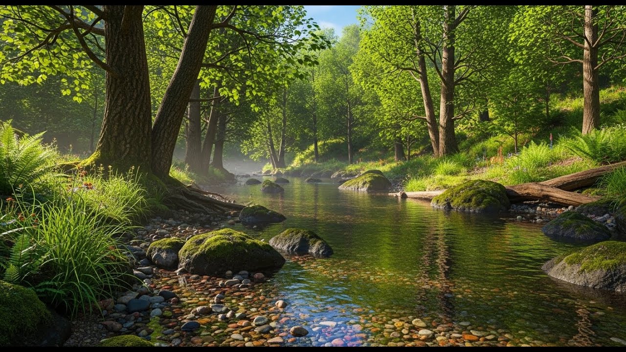 River Ambience 🌿 Soothing Flowing Water Sounds for Meditation and Deep Sleep #839