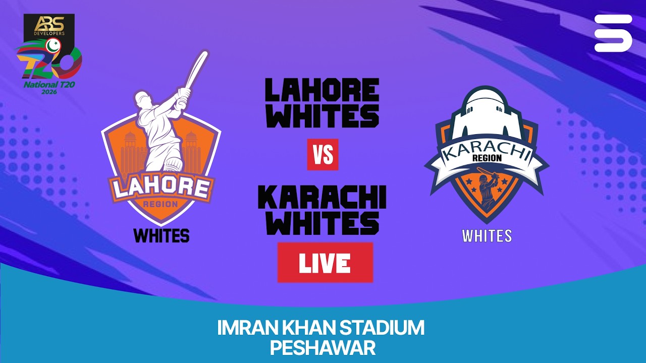 LIVE | Lahore Region Whites - Karachi Region Whites  | M 17 | ABS Developers National T20 Cup | 2026
