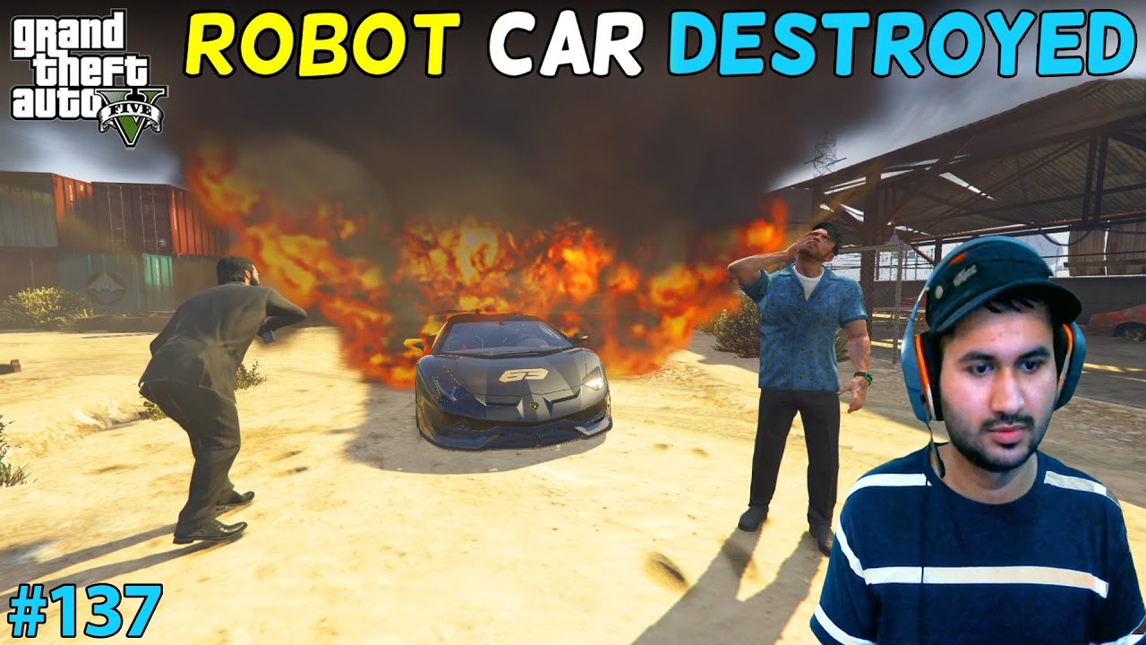 GTA 5 : MICHAEL DESTROYED ROBOT CAR | GTA5 GAMEPLAY #137