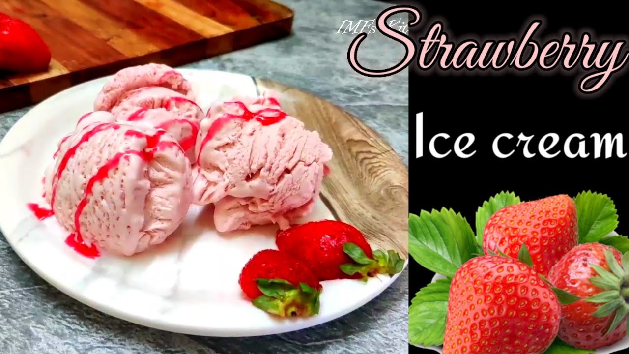 strawberry ice cream recipe | strawberry ice cream recipe with condensed milk