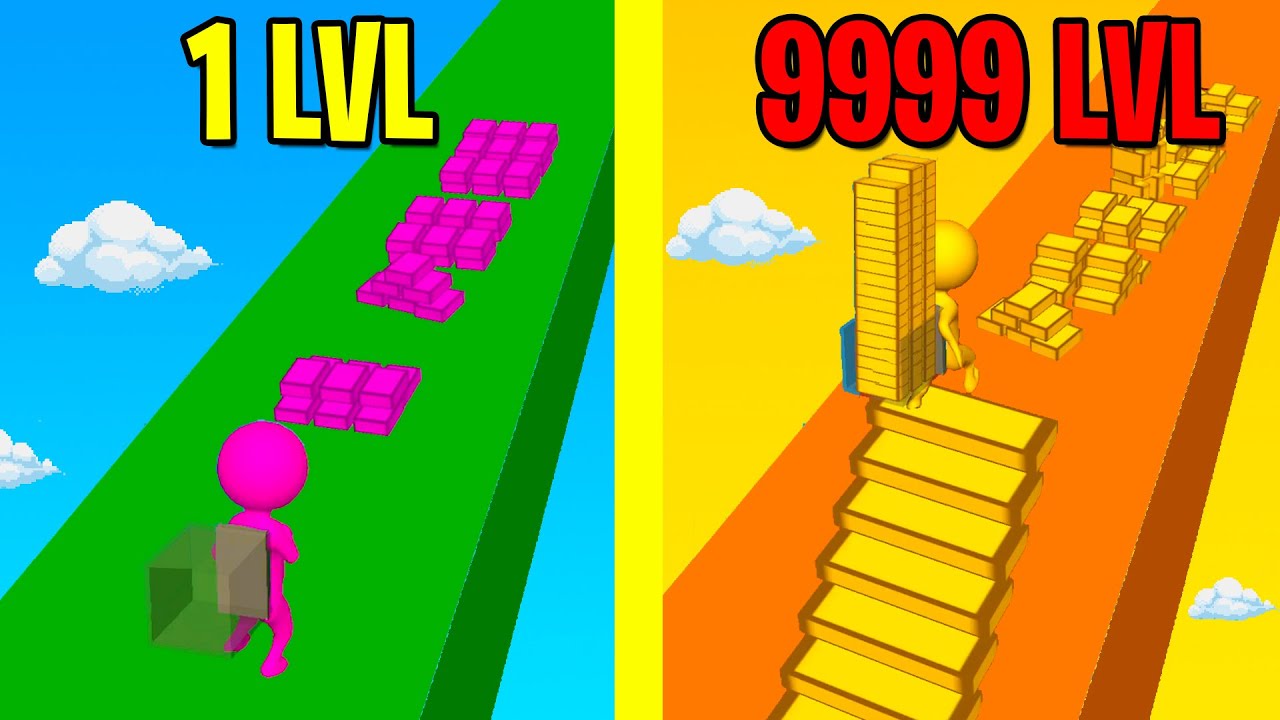 Stair Run ALL LEVELS! NEW GAME Stair Run WORLD RECORD!