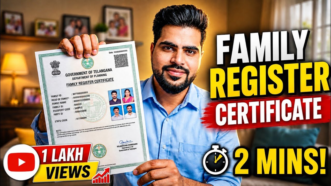 Phone 📱 Se Telangana Family Register Certificate Apply Karein | Sirf 2 Mins Mein Full Process!
