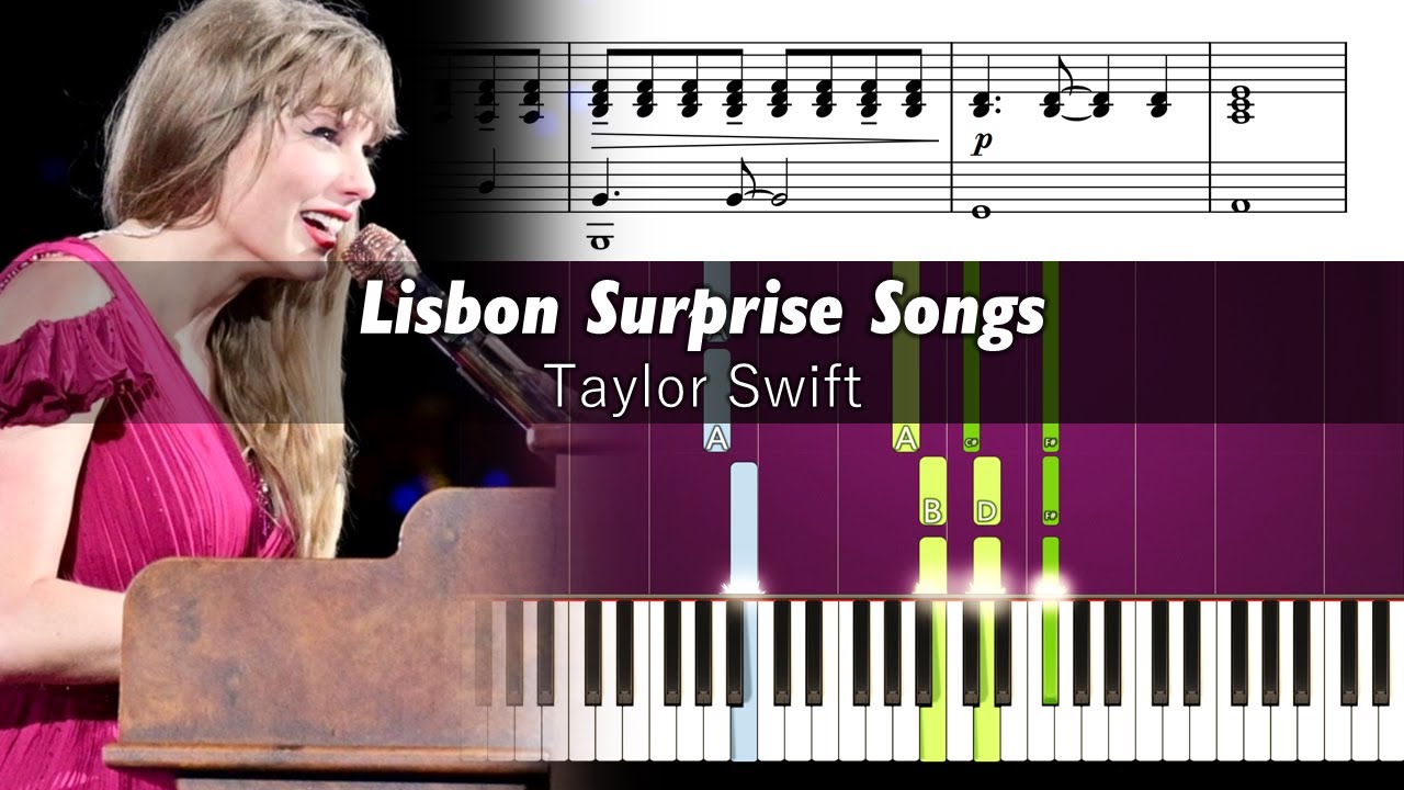 Taylor Swift - Lisbon Surprise Songs - Accurate Piano Tutorial with Sheet Music