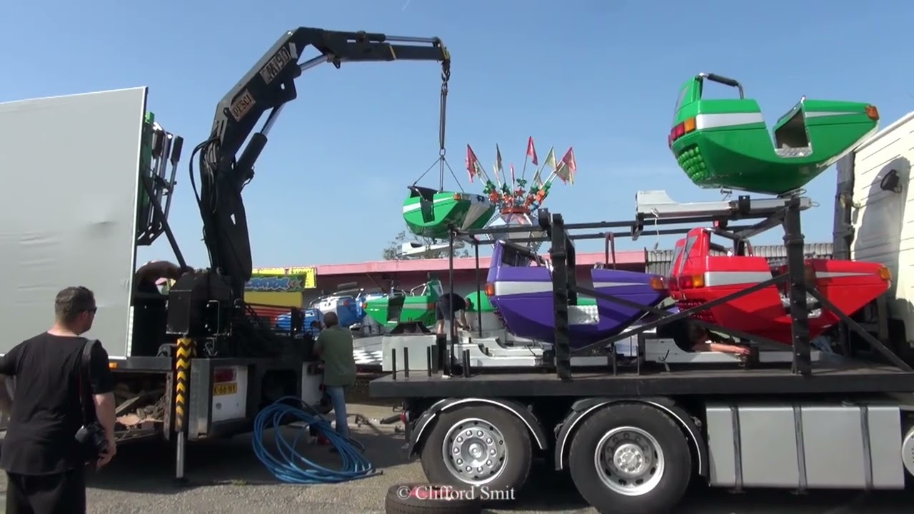 Mega kermis Beverwijk 2021 Transport en opbouw deel 4