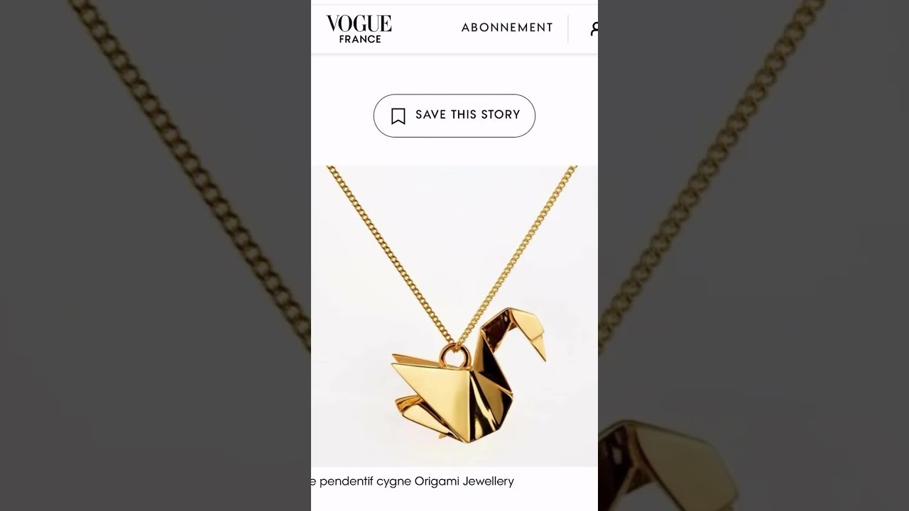 Collier cygne origami