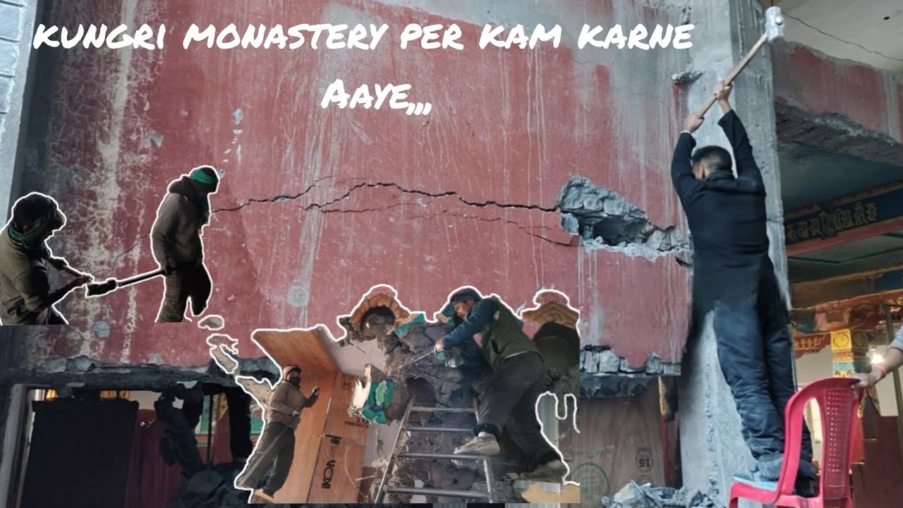 Kungri monastery per kam krne ,,,,,#spiti #pinvalley 