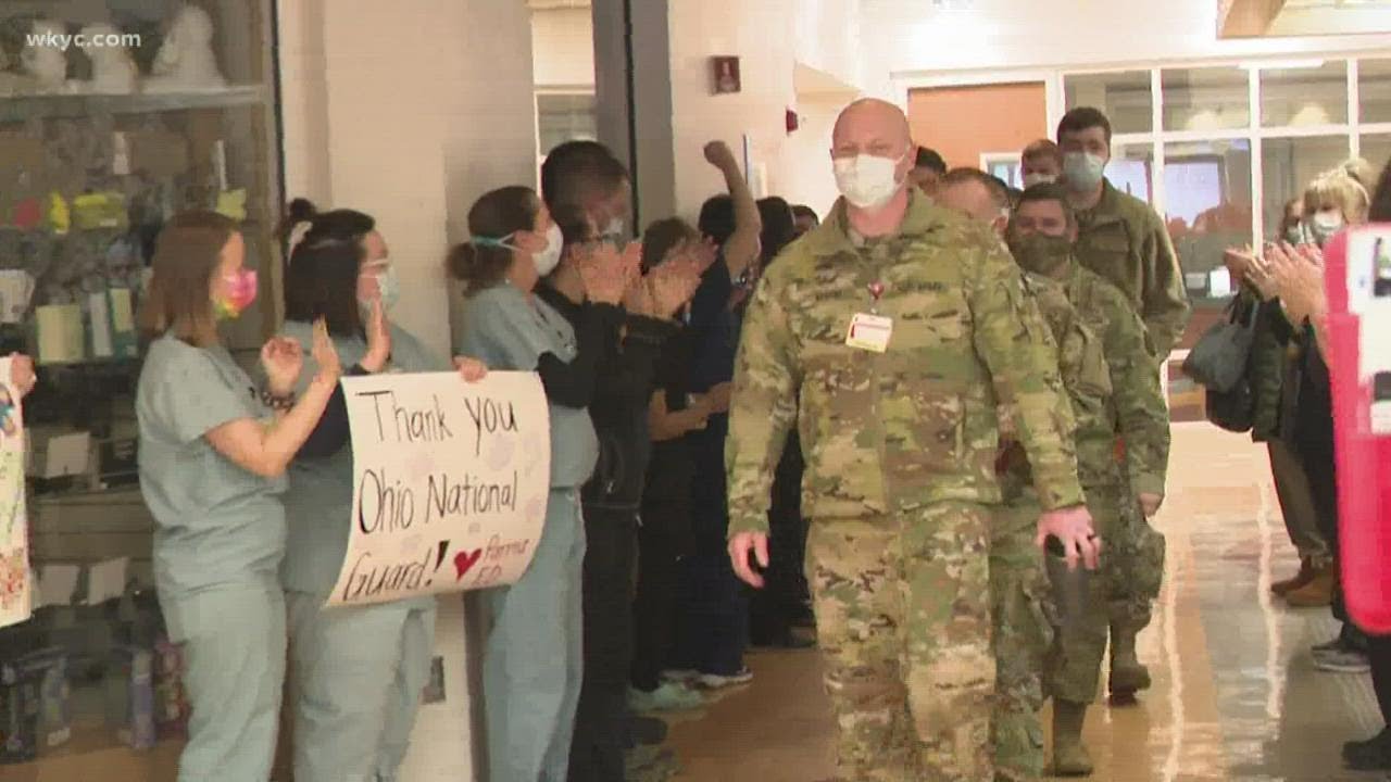 Ohio National Guard members receive 'clap-out' tribute by University Hospitals Parma staff