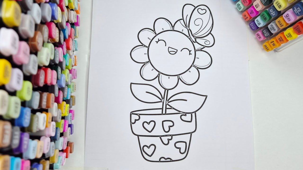 ASMR Cozy Cute Flower Coloring 🌼 Relaxing Calming Coloring for Stress Relief