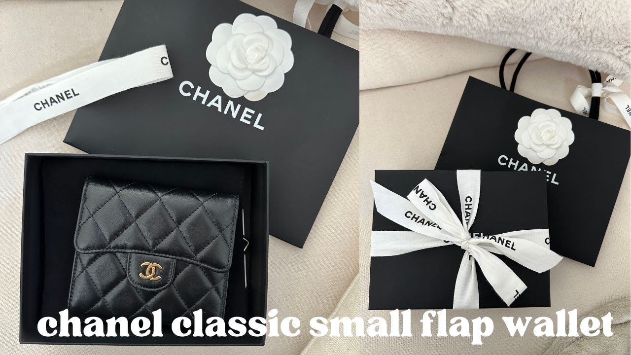 CHANEL CLASSIC SMALL FLAP WALLET // lambskin, unboxing, first impressions