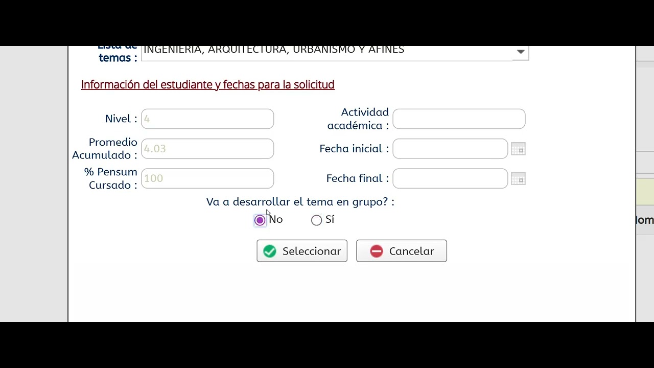 SOLICITUD OPCION DE GRADO