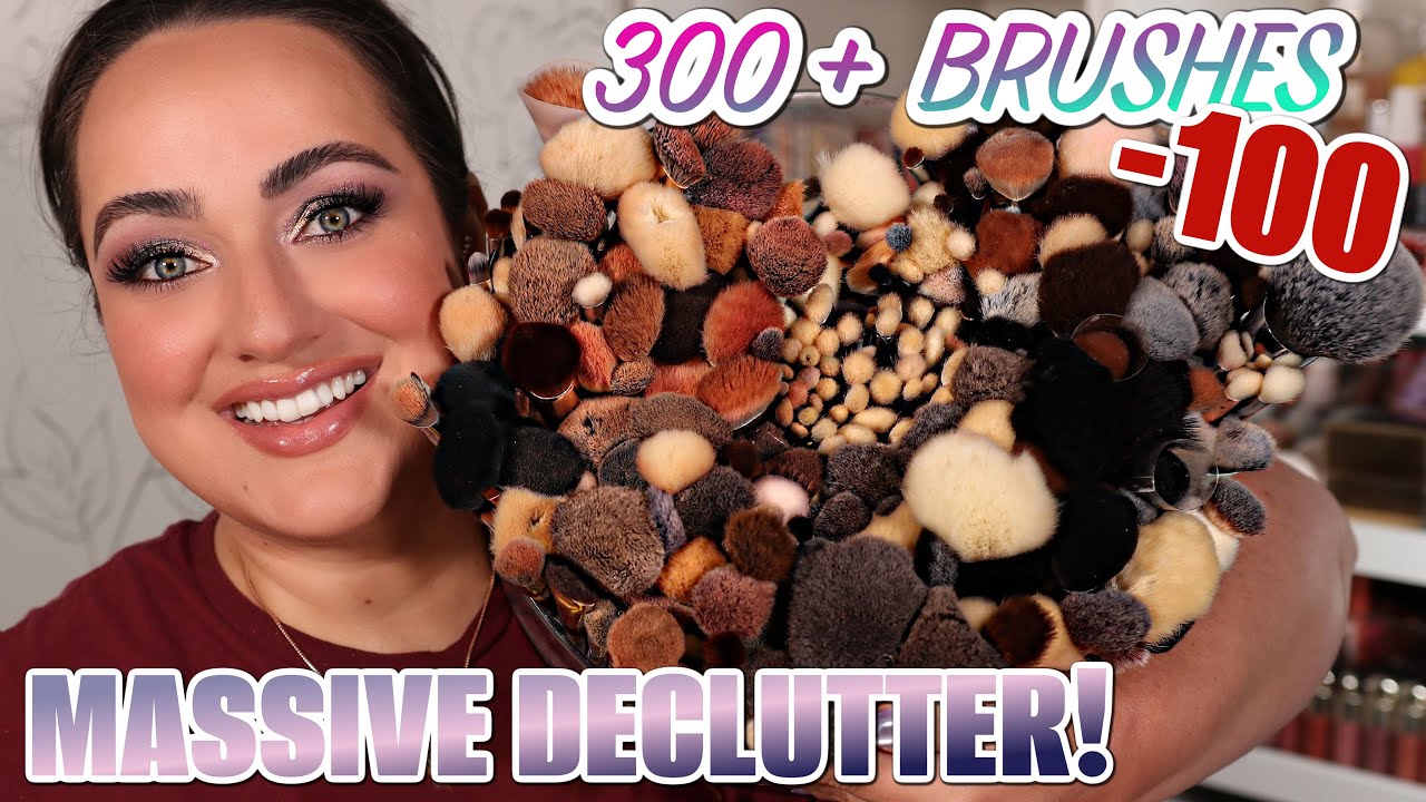 My Entire Makeup Brush Collection + Declutter! | Got Rid of Almost 100 Brushes 😱