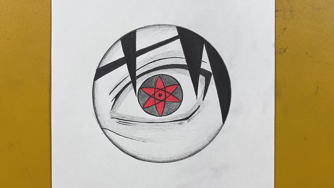 Easy to draw | How to draw sasuke‘s eye in a cercle step-by-step