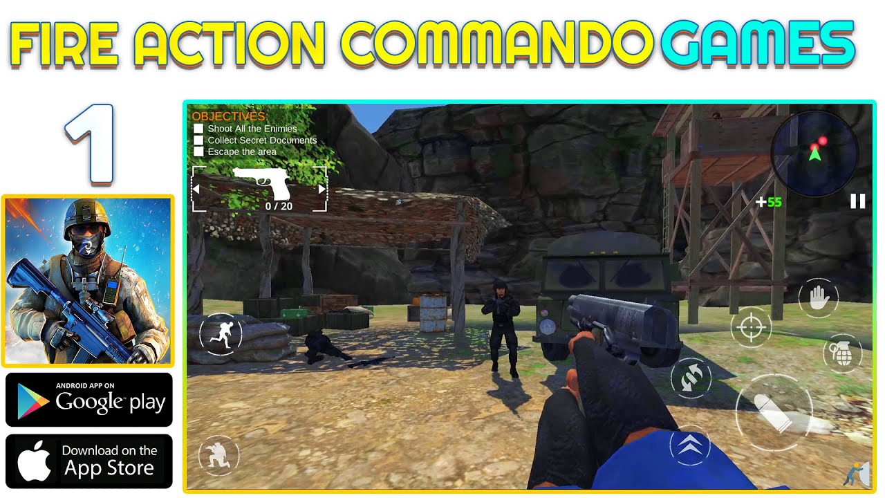 🆕 Max Level &bull; Fire Action Commando Games - Gameplay Walkthrough Part 1 (iOS,Android) | Max Level