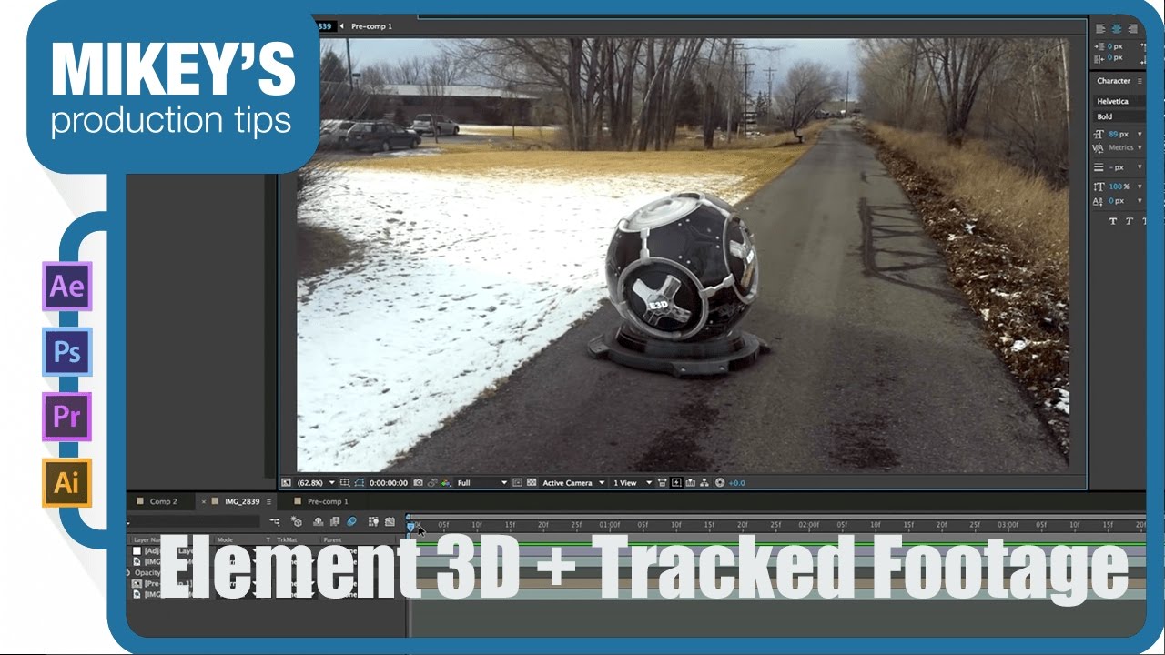 Element 3D + Отслеживаемые кадры