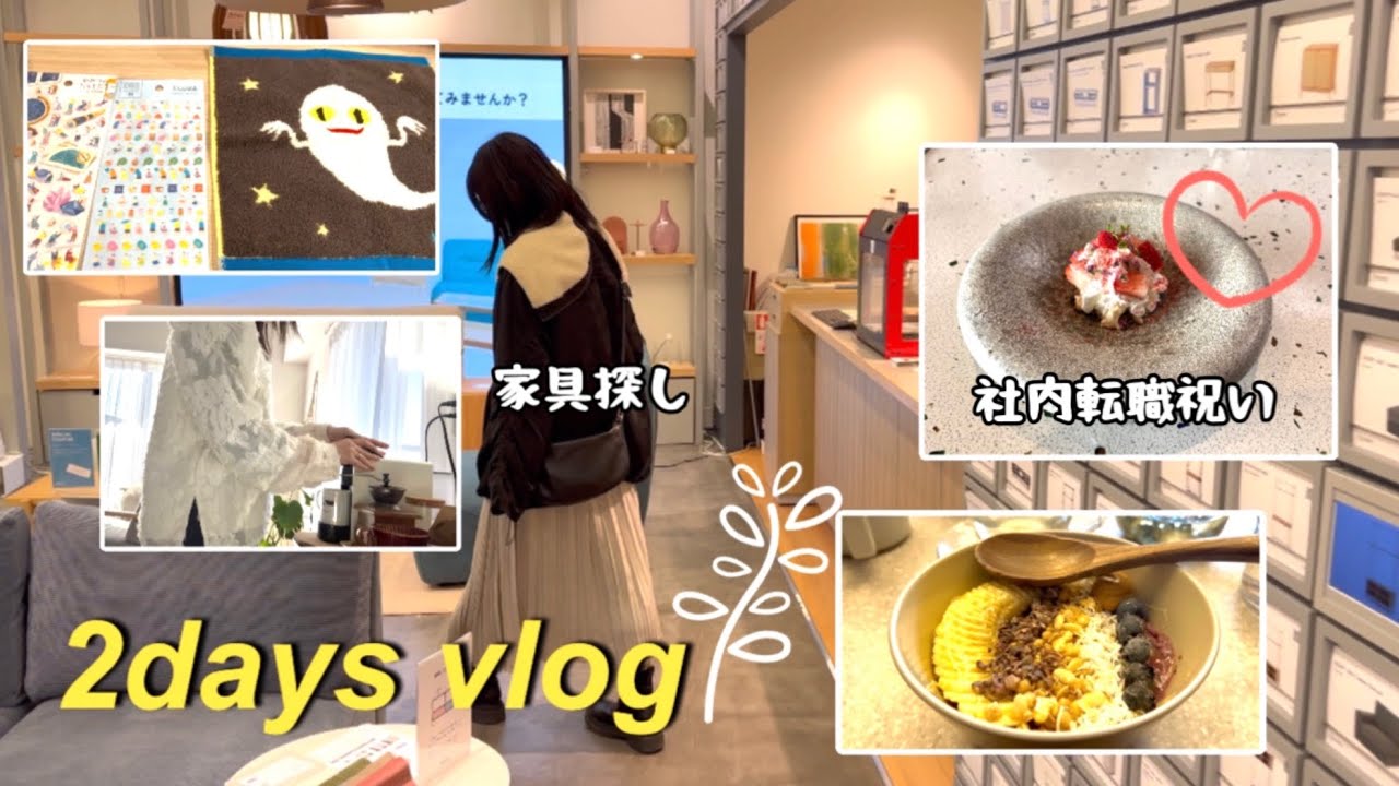 [vlog]自由が丘で家具探し🏠&社内転職祝いで東京ランチ🗼&お家でダイエットご飯🍚🍗