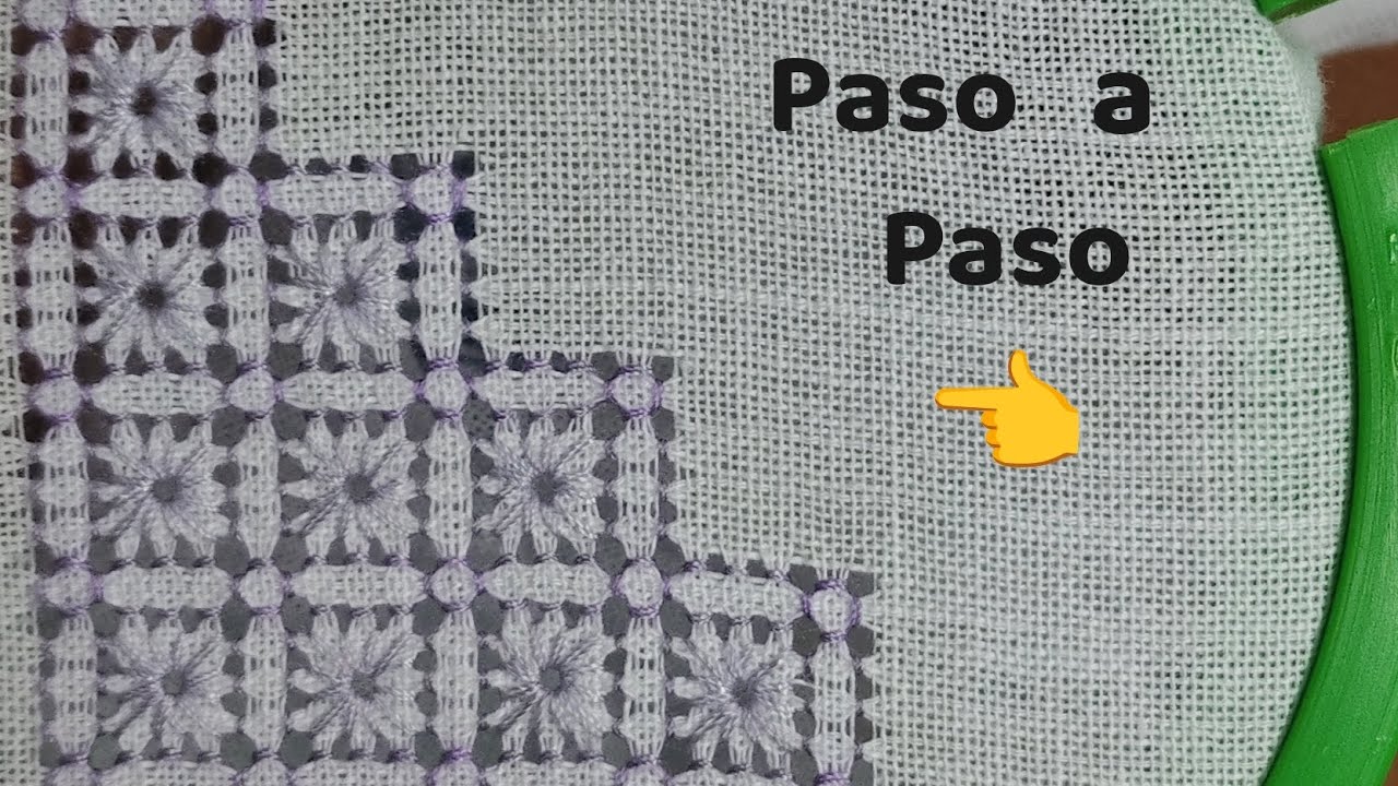 Calado de esquinas🧵🪡#tutorial #embroidery #crochet 