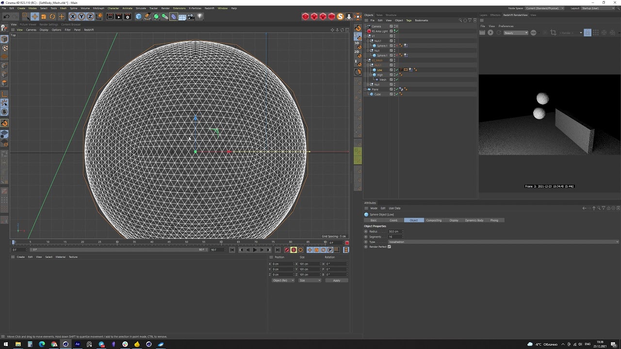 C4D Оптимизация Viewport, Работа с SoftBody, XRef