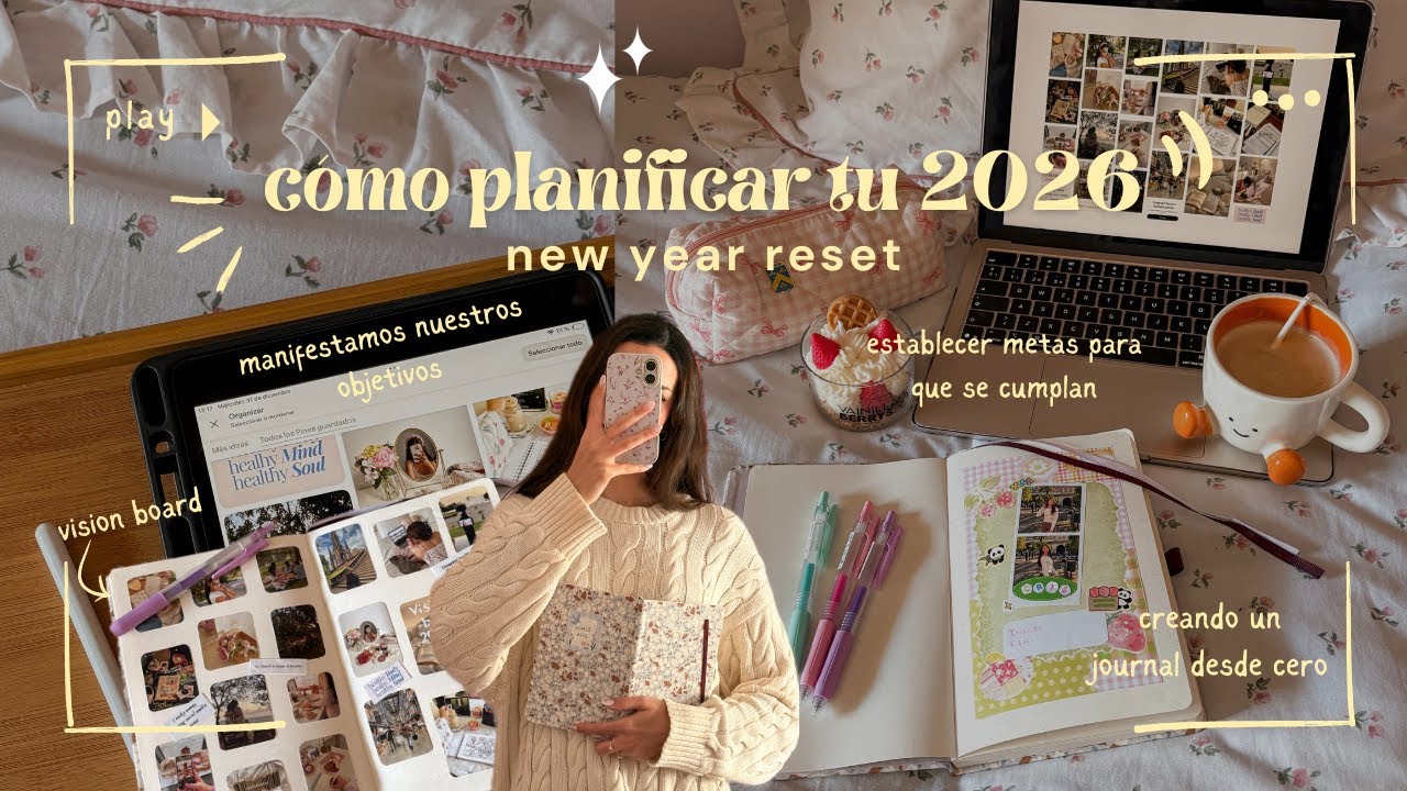 Desbloquea tu mejor año 🕯️✨🎀 vision board, journaling, organización, hábitos saludables