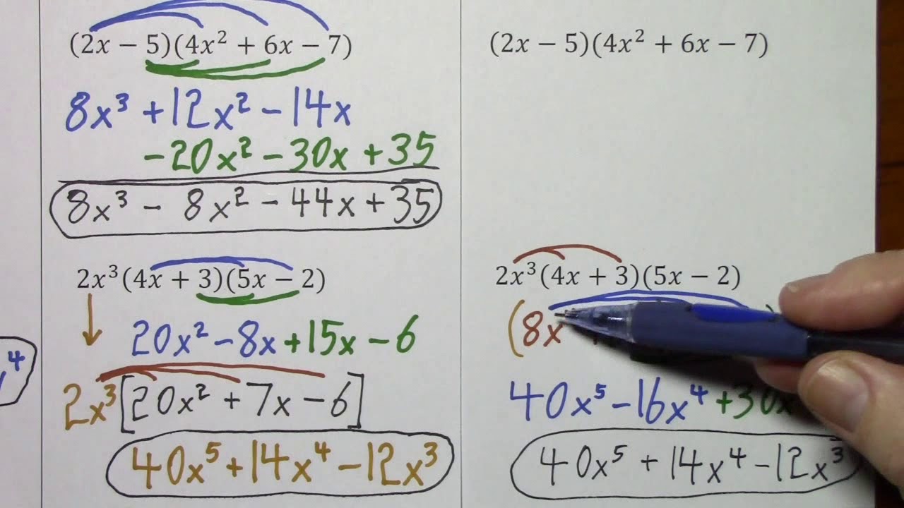 Exponents (Positive)- Multiply Polynomials & Monomials
