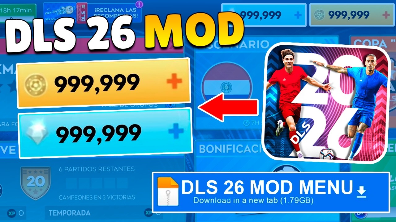 🟢 DLS 26 HACK/MOD 😲 DIAMANTES Y MONEDAS INFINITAS en Dream League Soccer 2026 MOD APK (Android/iOS)