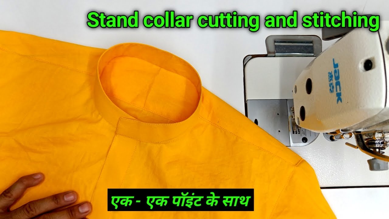Stand collar cutting and stitching // how to cut round collar neck