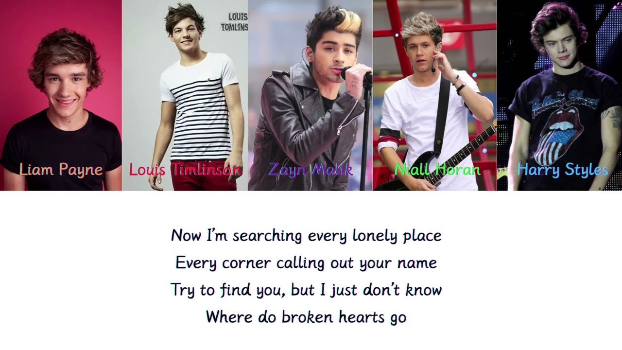 One Direction -Where Do Broken Harts Go Color Coded Lyrics